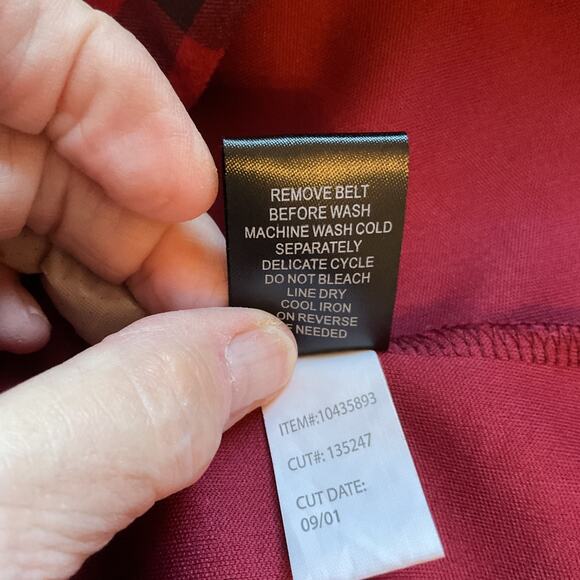 Torrid Dark Red Brushed Plaid Skater Skirt Belted Sleeveless Plus 16 - Picture 6 of 7